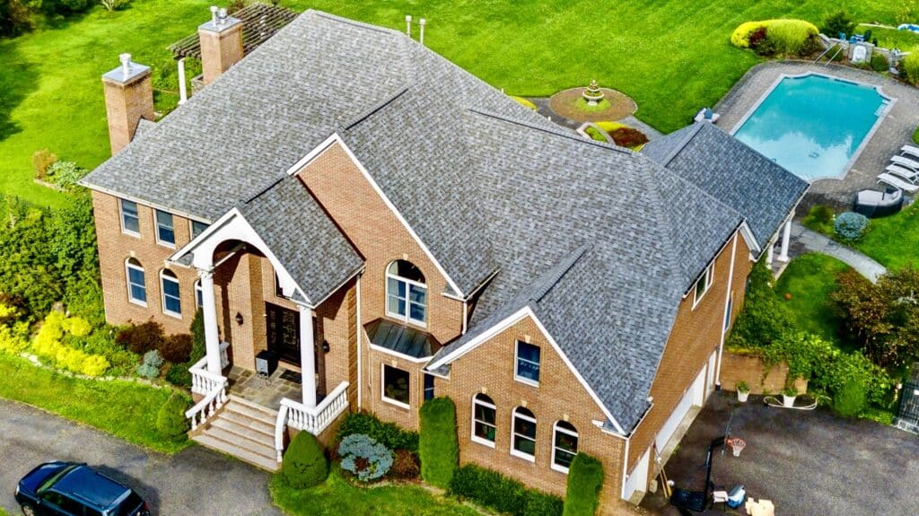 Architectural roof shingles on new jersey home installed by reputable nj roofing contractor